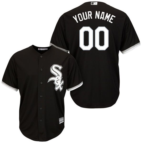 Men Chicago White Sox Majestic Black Alternate Cool Base Custom MLB Jersey->customized mlb jersey->Custom Jersey